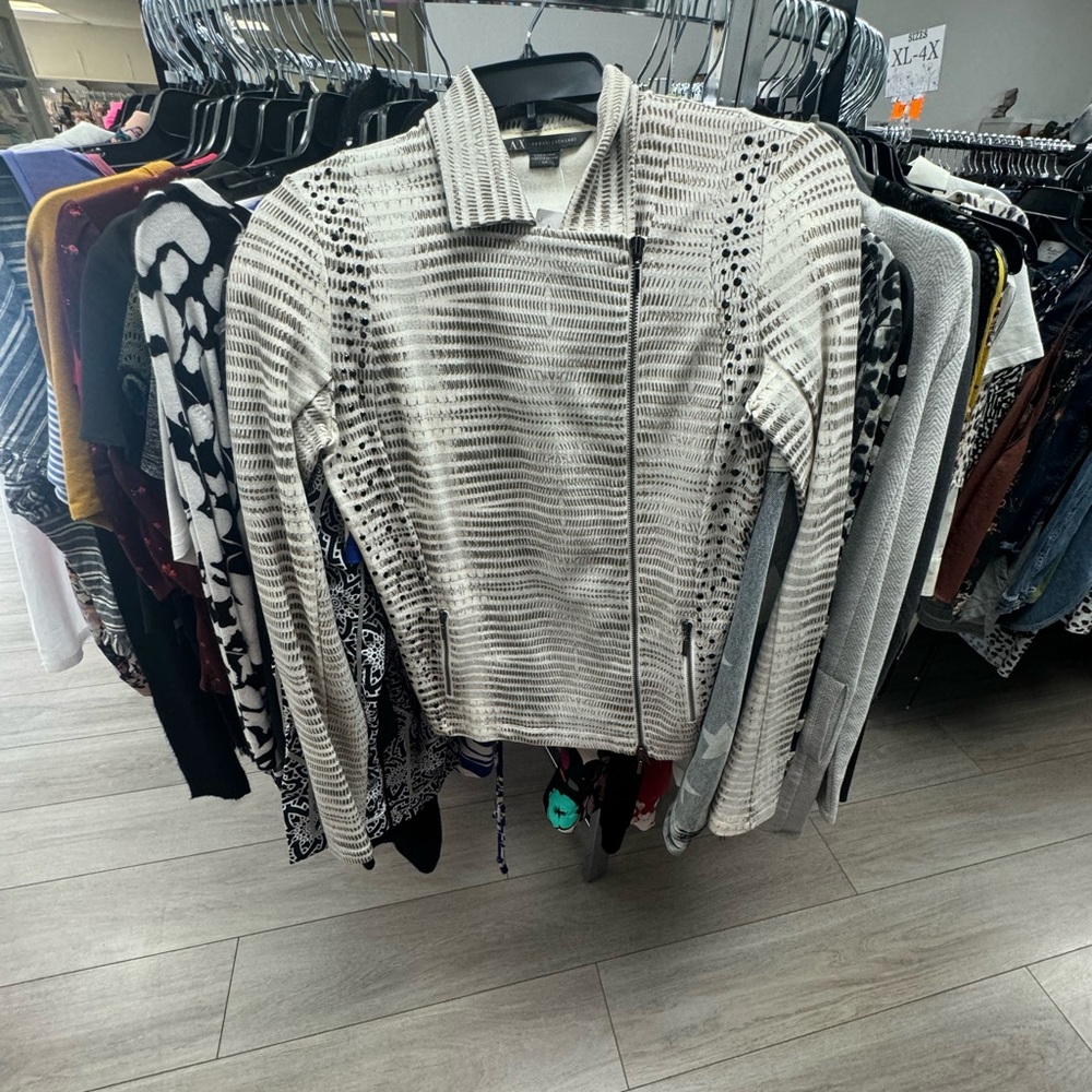 Armani Exchange moto sweater jacket